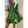 Green Boho Dress Lantern Sleeves Pattern