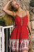 Intense Red Boho Short Dress