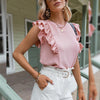 Retro Chic Blouse with Ruffled Sleeves maternity