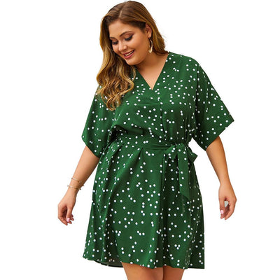Large Size Dress with Small Dots