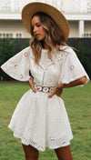 See Through White Lace Mini Dress Sundress