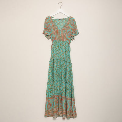 for sale Flowery Long Dress Ethnic Style Vintage