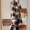 maternity Hippie Plaid Hooded Coat formal