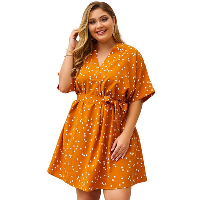 maternity Large Size Dress with Small Dots sun