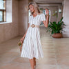 Chic White Striped Dress1 party