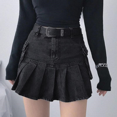 2021 Black Jean Short Skirt summer