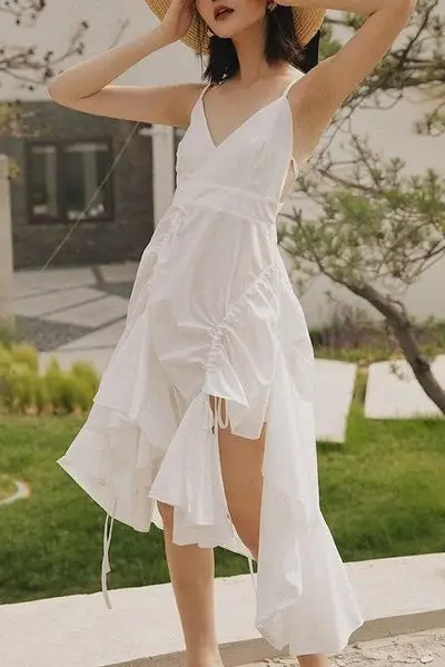 Lace Long Dress Woman White Boho 2021