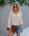 Boho Blouse with Pompon Sleeves