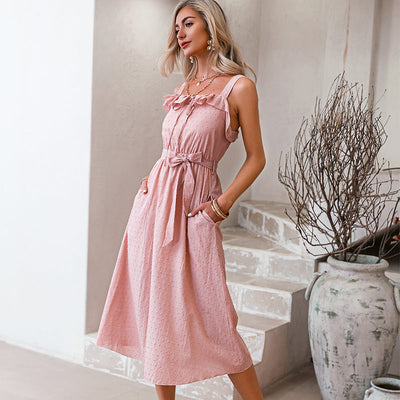 Light Pink Formal Boho Dress Long Sleeve