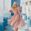 Elegant Pink High Waist Dress Summer