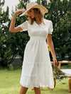 Country White Midi Dress Cute