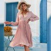 Elegant Pink High Waist Dress Summer