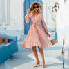 Elegant Pink High Waist Dress Plus Size