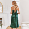 Sexy Backless Green Boho Dress 2022