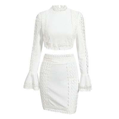 White Lace Boho Bridesmaid Dress Off The Shoulder