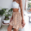 Orange Floral Boho Mini Skirt Style