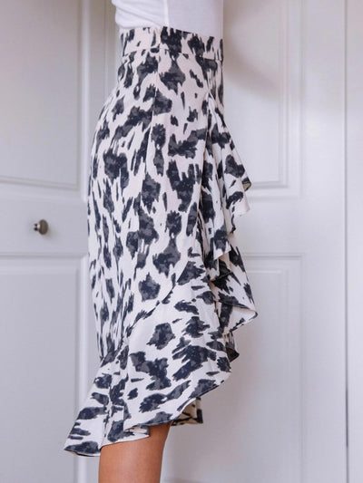 Leopard Printed Skirt Long Sleeve