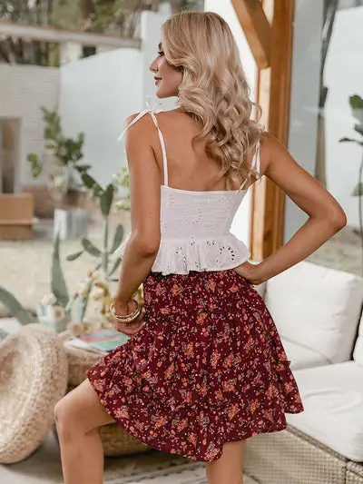 Floral Boho Mini Skirt Vintage
