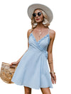 Summer V Neck Blue Mini Dress 2022
