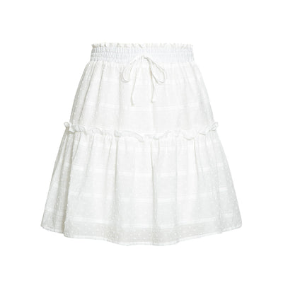White Bohemian Mini Skirt Embroidered