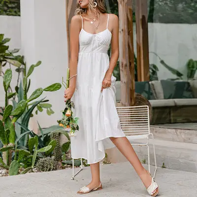 White Bohemian Long Dress Style