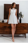White Lace Boho Dress Long Sleeve