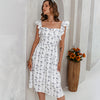 White Floral Print Dress Vintage