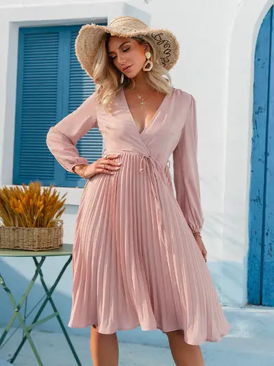 Elegant Pink High Waist Dress Pattern