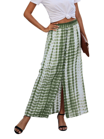 Boho Tie Dye Maxi Skirt Peasant