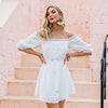 Off The Shoulder White Lace Dress Summer