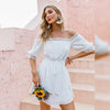 Off The Shoulder White Lace Dress Gypsy