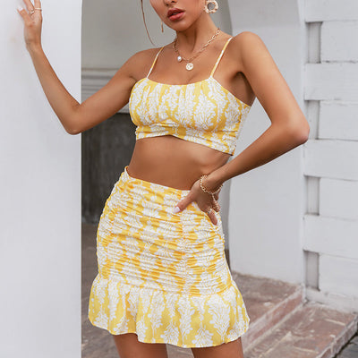 Beach Yellow Set Embroidered