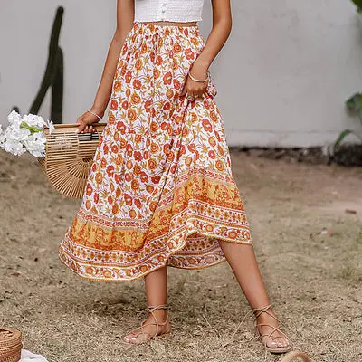 Bohemian Summer Skirt Long Sleeve
