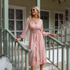 Pink Boho Dress With Sleeves Style