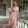 Pink Boho Dress With Sleeves Hippie