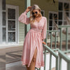 Pink Boho Dress With Sleeves Floral Clothes