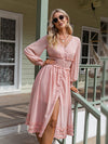 Pink Boho Dress With Sleeves Style