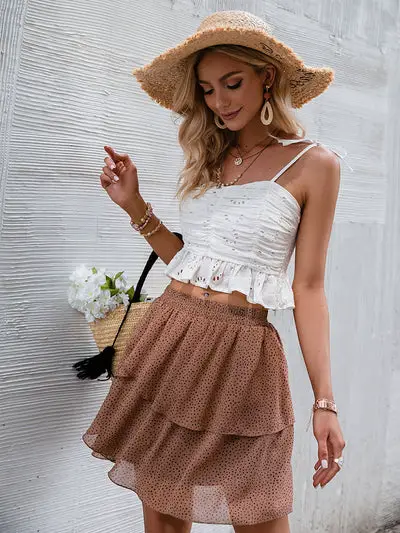 Summer Boho Mini Skirt Peasant