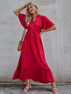 Bohemian Red Maxi Dress Style