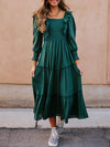 Vintage Green Boho Dress Beach Dress