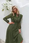 Olive Green Boho Dress Vintage