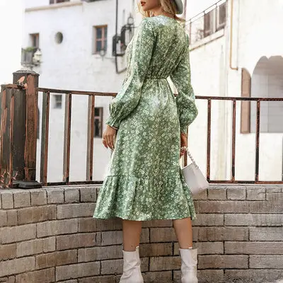 Country Green Midi Dress Style