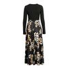 Floral Bohemian Black Dress Embroidered