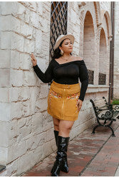 Plus Size Embroidery Short Skirt Pattern