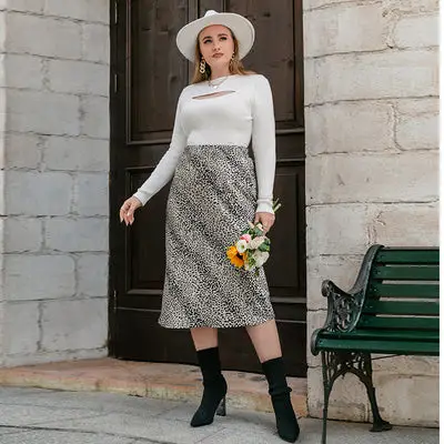 Polka Dot Plus Size Skirt Lace