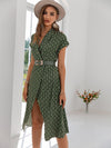 Holiday Beach Olive Green Dress Embroidered