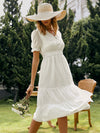 Country White Midi Dress Lace