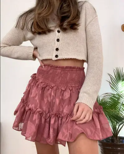 Bohemian Ruffle Mini Skirt Boho