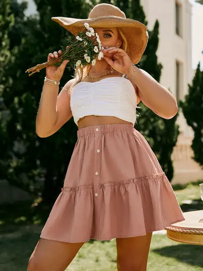 Plus Size Boho Pink Skirt Gypsy