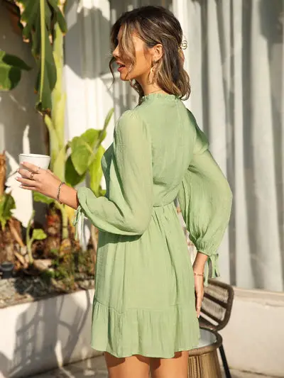 Sage Green Boho Casual Dress Floral Clothes